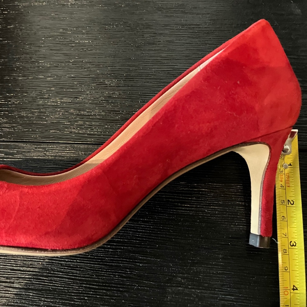 Inez Lola Pumps, Red Suede, Size 8 Roomy - Picture 8 of 9